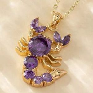 Purple Cubic Zirconia Scorpion Necklace